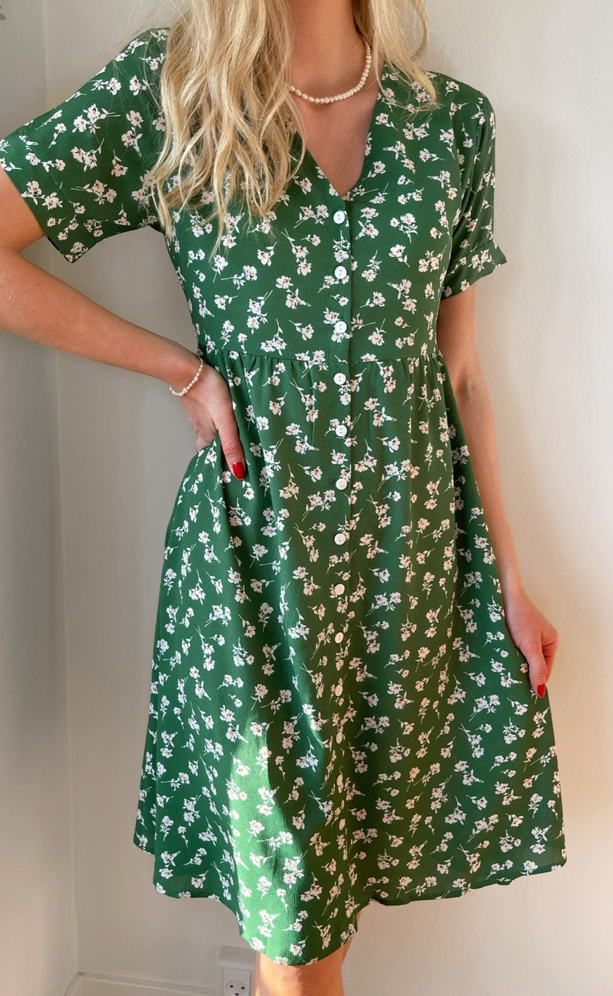Kjole Anna Green Flower Fra Mulieres - 5738539007423