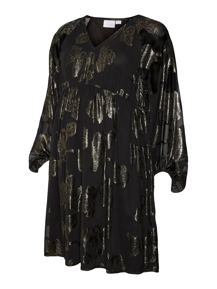Gracie Langærmet Kort Kjole Black L Fra Mamalicious - 5715429408201