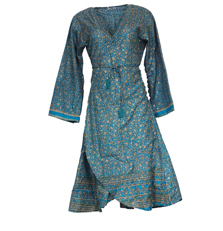 Mandara Wrap Kjole Turquoise