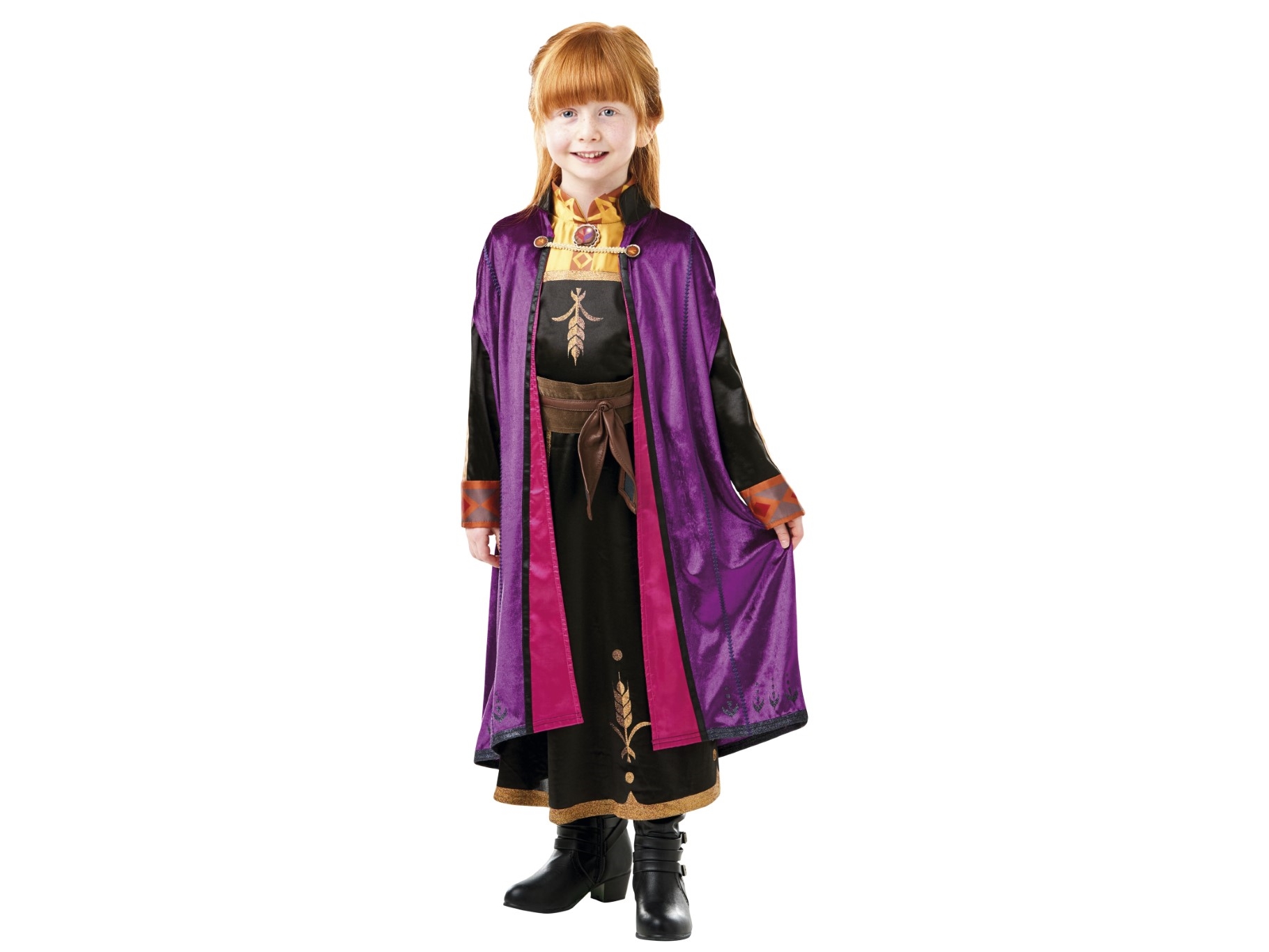 Disney Frost 2 Anna Deluxe Kjole Udklædningstøj 3 9 år Str 104 S Fra Rubies - 883028389322