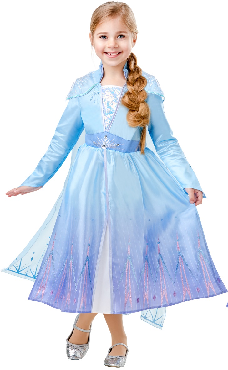 Disney Frost 2 Elsa Deluxe Kjole Udklædningstøj 3 10 år Fra Rubie&apos;s