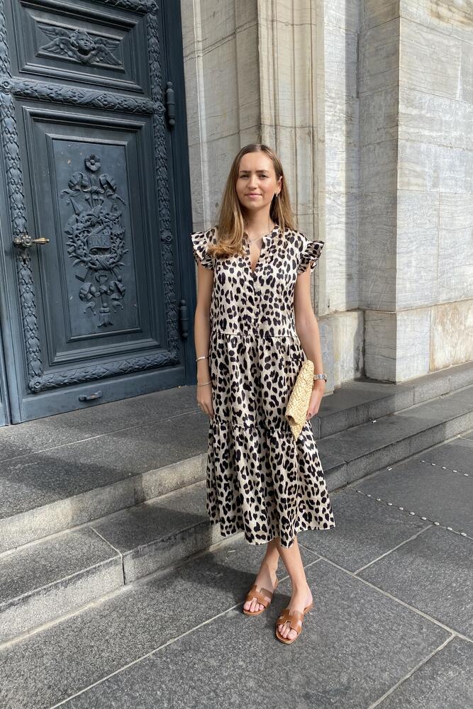 Kjole Bea Leo Leopard Fra Continue - 5714015304262