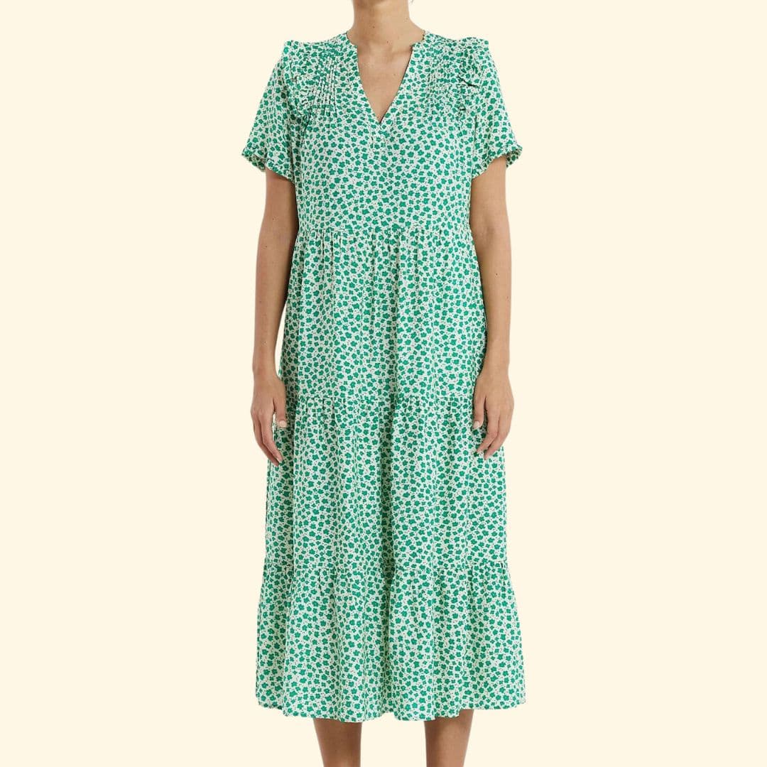 Freddy Dress Kjole Med Grønne Blomster Fra Lollys Laundry