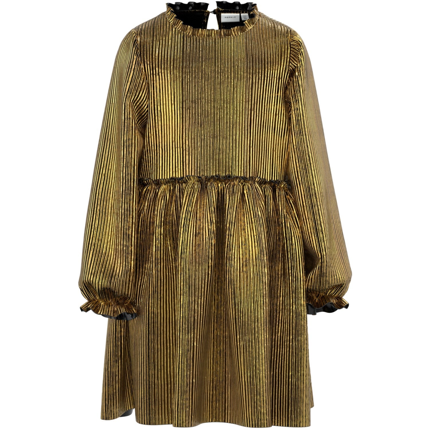 Gold Colour Ritallica Kjole Str 134 Fra Name It - 5715516694081