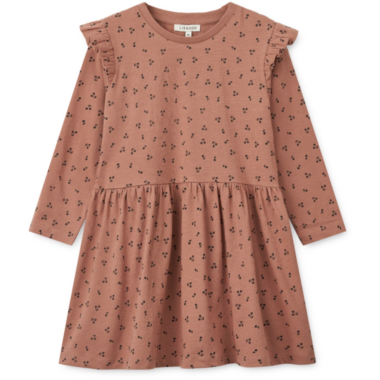Cherries Dark Rosetta Lima Printed Frill Longsleeve Kjole Str 98 Fra Liewood - 5715493355517