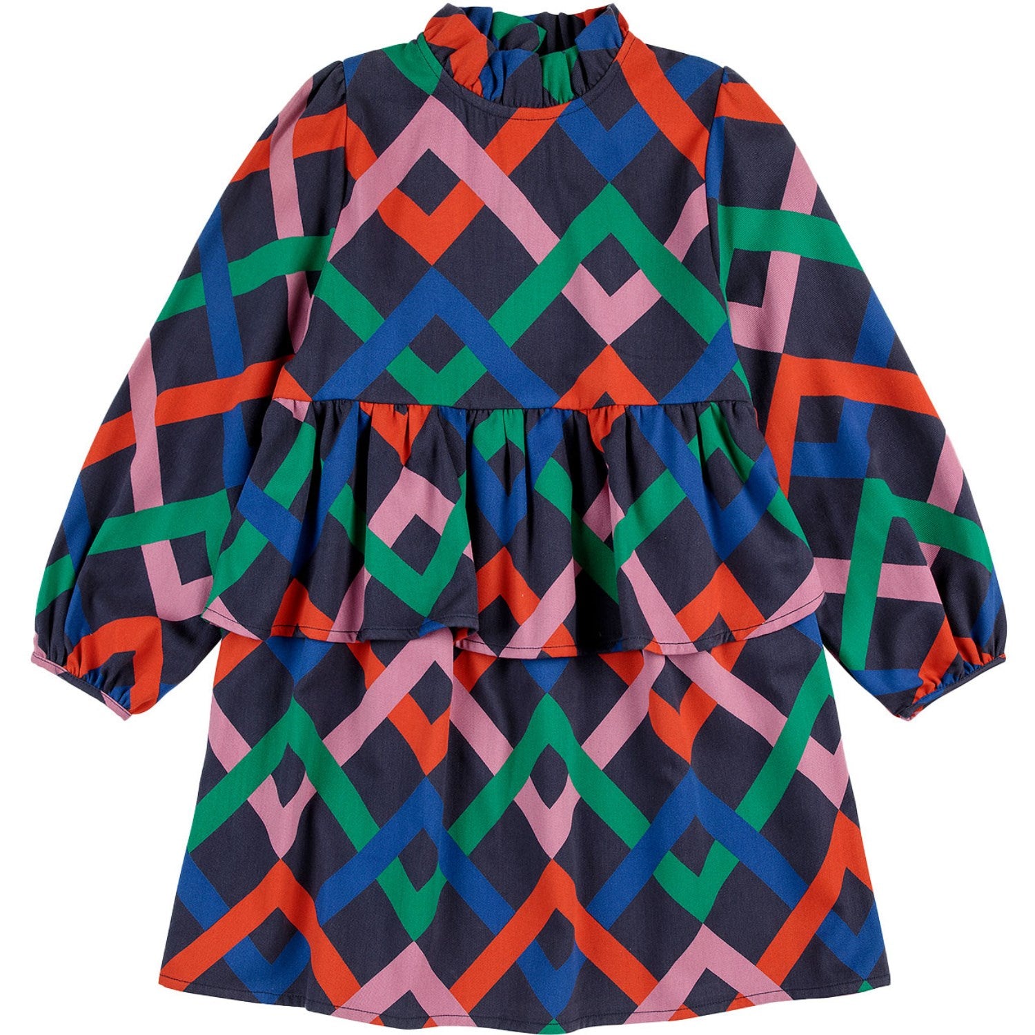 Midnight Blue Multicolor Garland Woven Kjole Str 8 9 år Fra Bobo Choses - 8445782252964