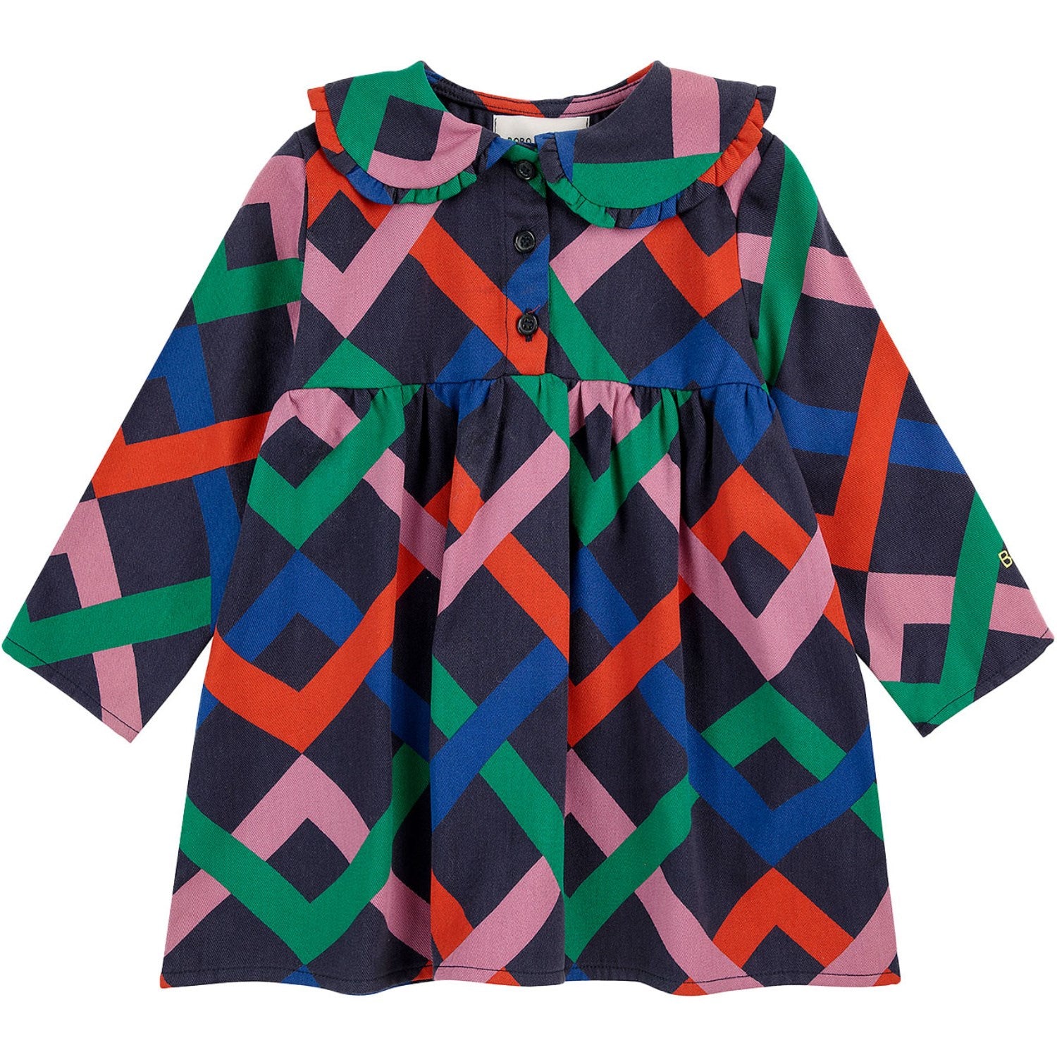 Midnight Blue Multicolor Garland Woven Kjole Str 2 år Fra Bobo Choses - 8445782252681