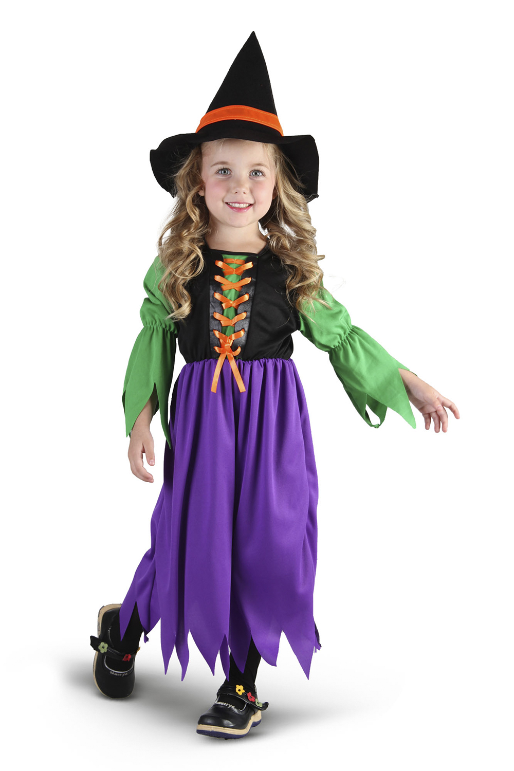 Mini Eventyrheks Kjole Og Hat Str 104 Cm Fra Rio - 5701719427557
