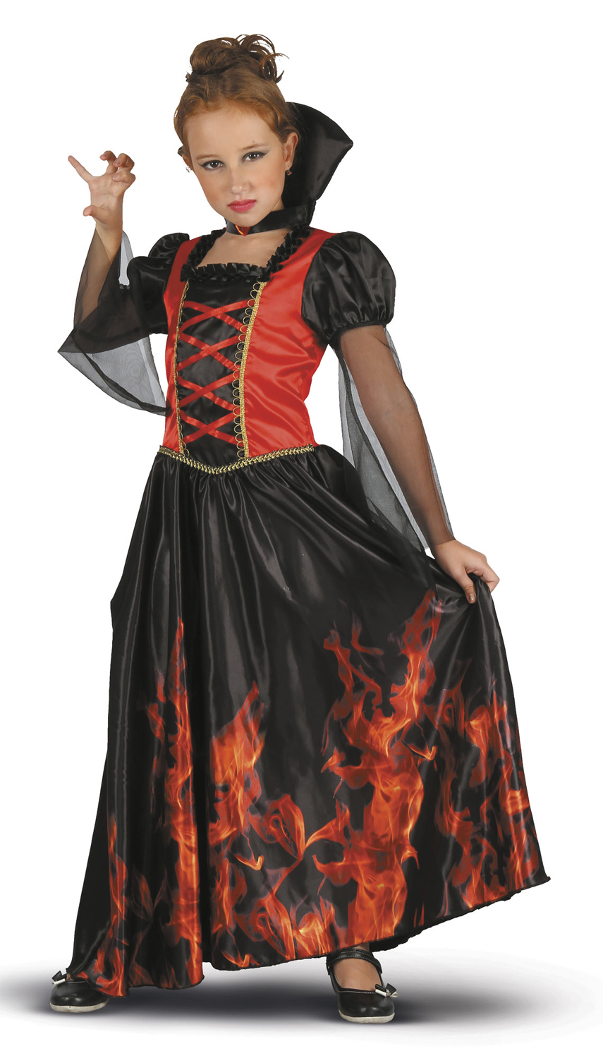 Flammevampyrinde Kjole Og Stor Krave Str 140 Fra Rio - 5701719428066