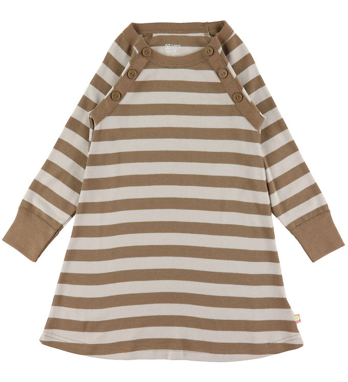 Kjole Brun Beige Stribet Fra Katvig - 5715346180464