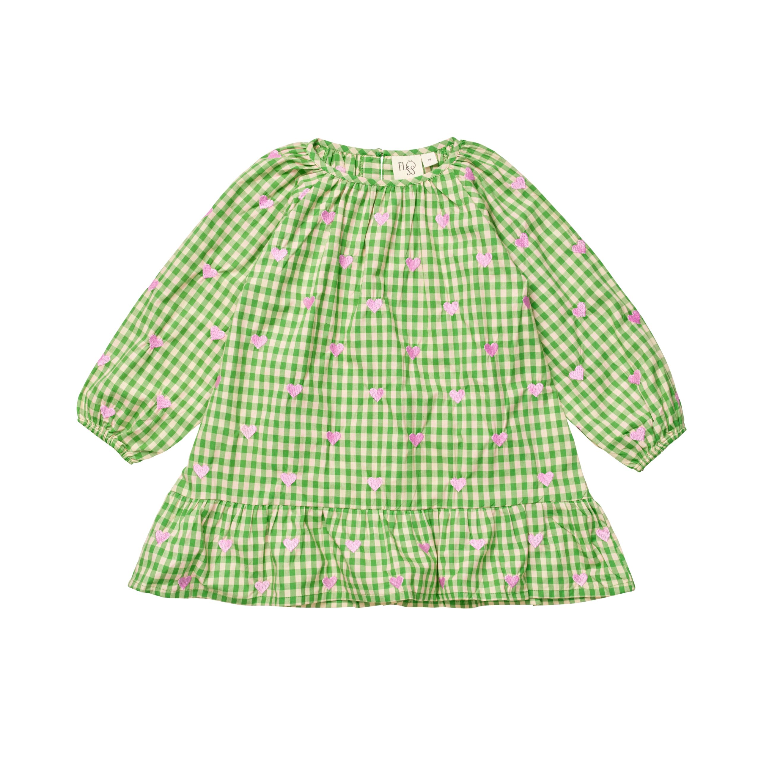 Becca Kjole Green Gingham Fra Flöss