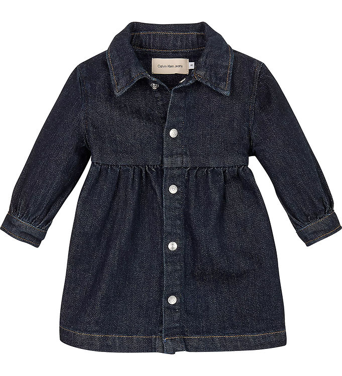 Kjole Denim Shirt Dress Clean Rinse Blue Fra Calvin Klein - 8720639663873