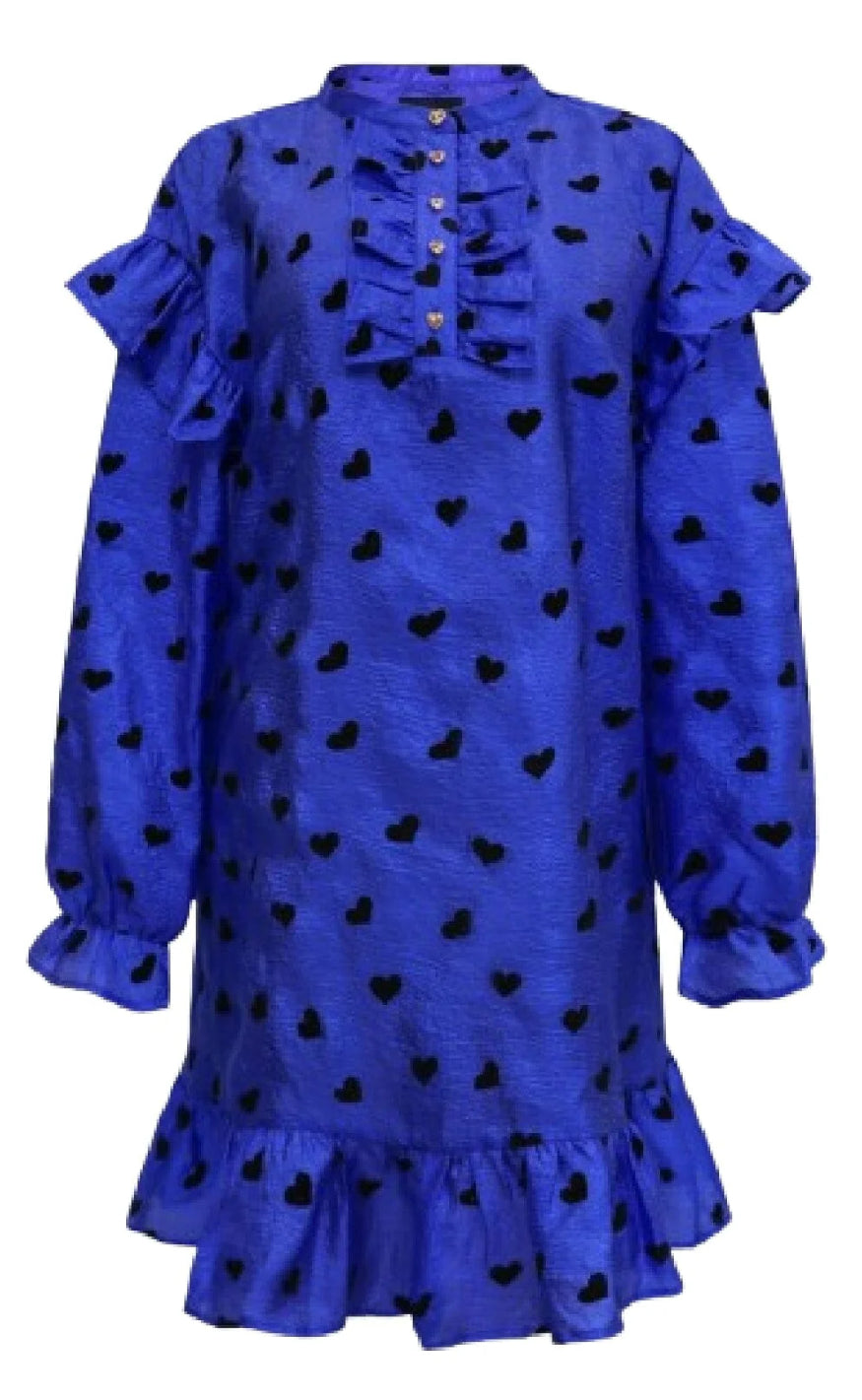 Liberte Kjole Tia Frill Cobolt Blue Black Heart Fra Libert&# ; - 5707085589356