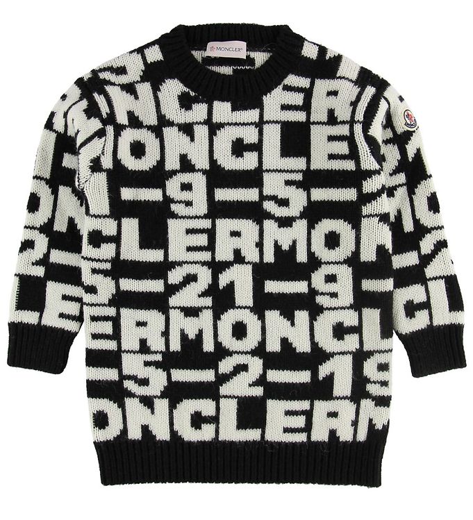 Kjole Akryl Uld Sort Hvid M Tekst Fra Moncler - 8056647130626
