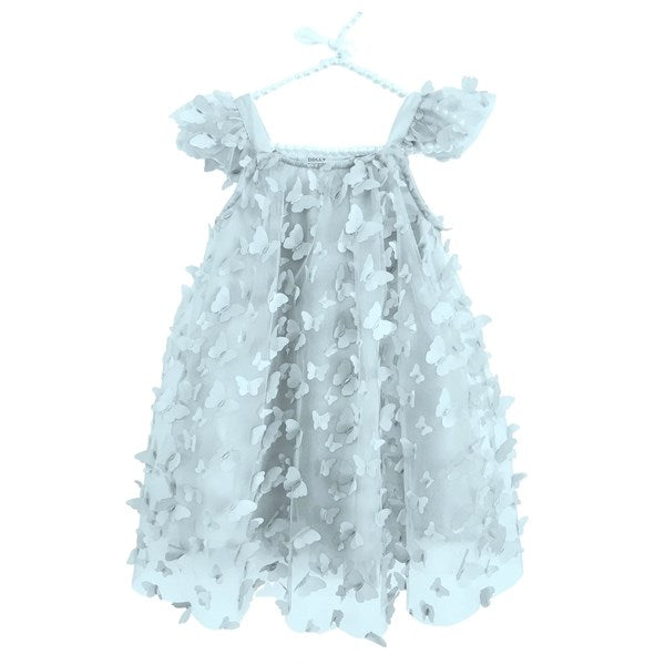 Allover Butterflies Tutu Kjole Blue Str 0 1 år N Fra Dolly By Le Petit Tom - 40564784