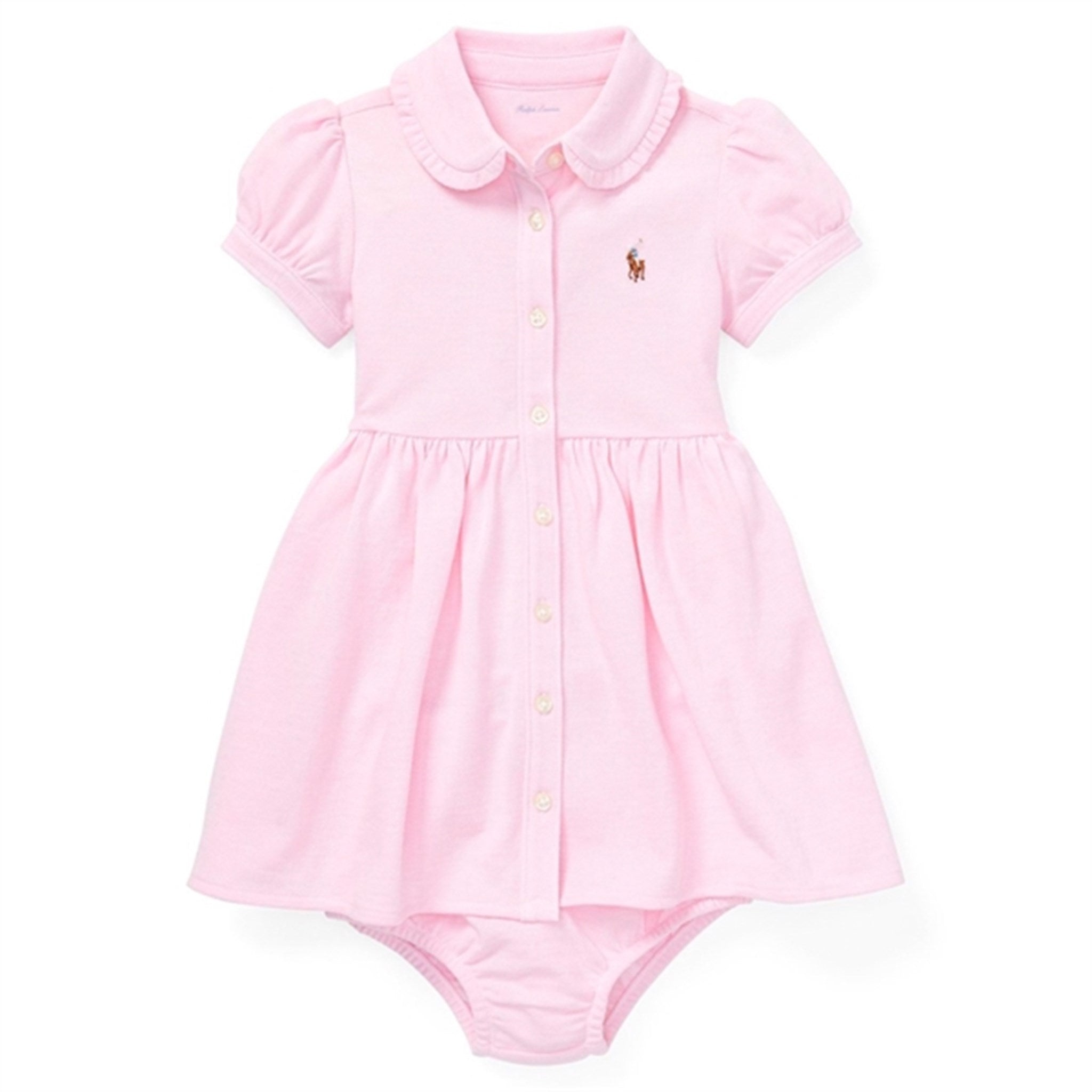 Solid Oxford Kjole & Bloomer Carmel Pink Str 2 år Fra Ralph Lauren Baby - 3615734425837