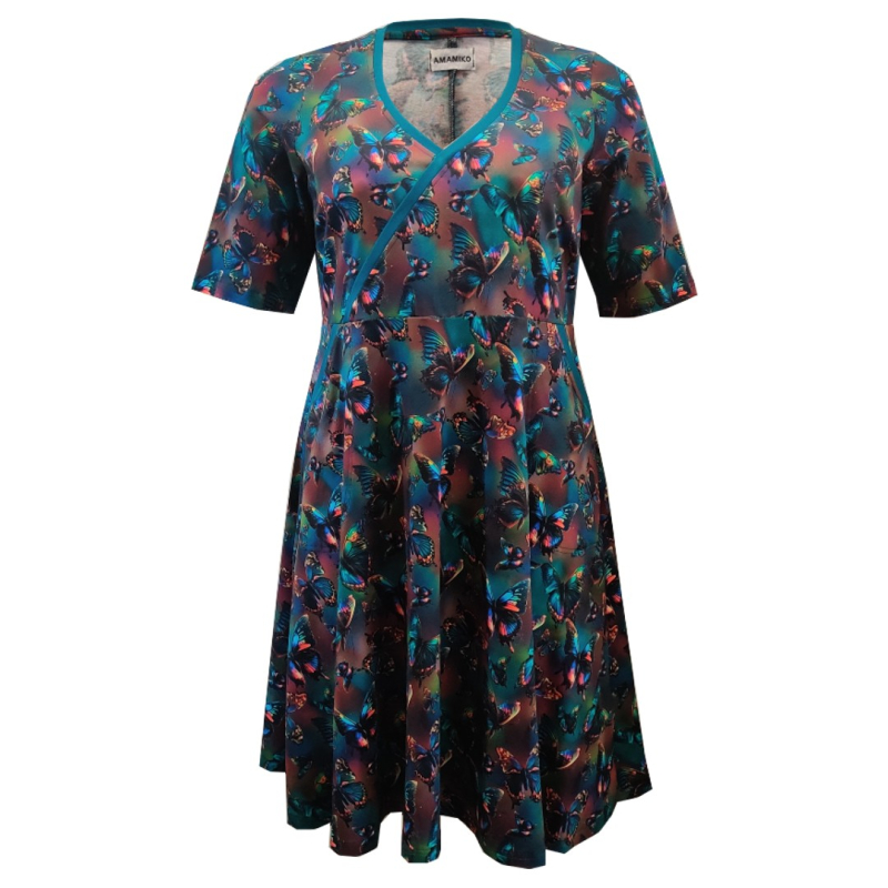 Plus Size Kjole - Bika Dark Butterfly